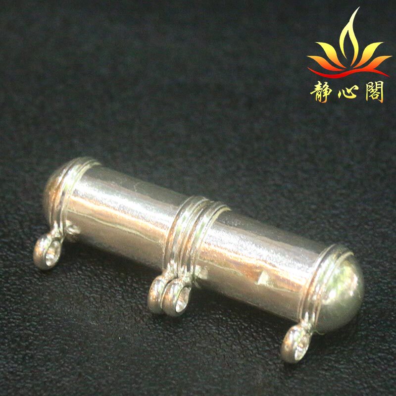 藏式尼泊尔长管嘎乌盒925纯银手工吊坠项链挂件盒子饰品项坠藏饰