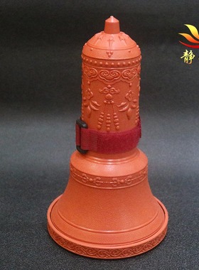 藏传金刚铃杵套保护套盒塑料金刚铃杵袋红色布垫铃铛盒子收纳盒