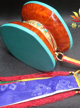 金丝楠手摇鼓供具藏式居家手工