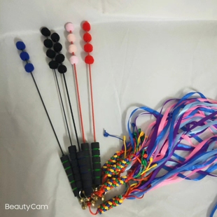 文王鼓武王鞭二神鼓鼓鞭彩色毛球鼓鞭文王鼓鼓鞭彩色纤维棒鼓鞭