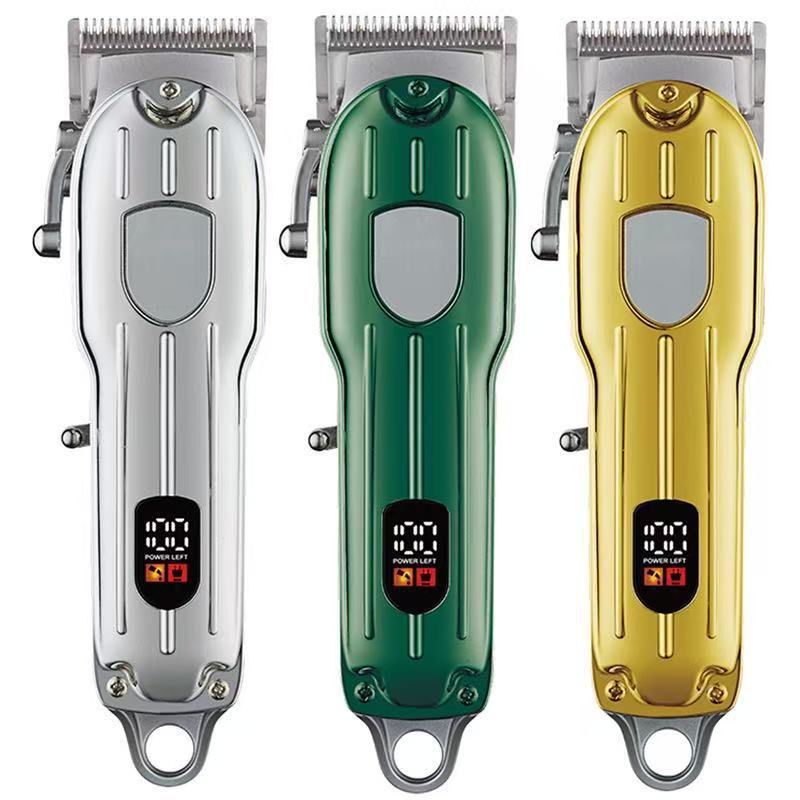 跨境复古油头电推剪液晶光头电动美发雕刻推子理发器充电式理发剪