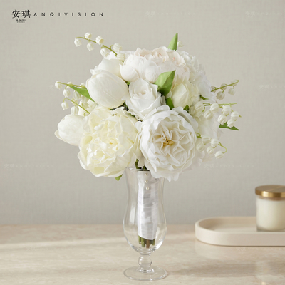安琪VISION初雪铃兰白绿系仿真花新娘婚礼手捧领证假花结婚毕业花