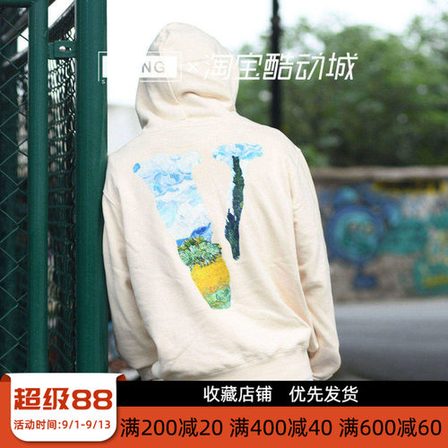 VLONE 大logo系列 Staple Hoodle 田园印花经典卫衣春秋 男女同款