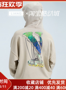 VLONE STAPLE HOODIE流浪月球大LOGO印花水洗连帽卫衣男女同款