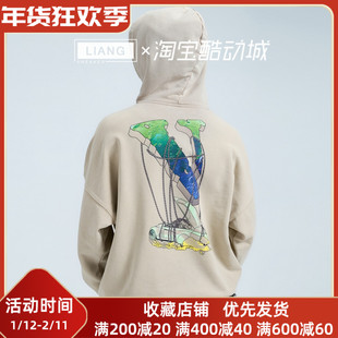 VLONE STAPLE HOODIE流浪月球大LOGO印花水洗连帽卫衣男女同款