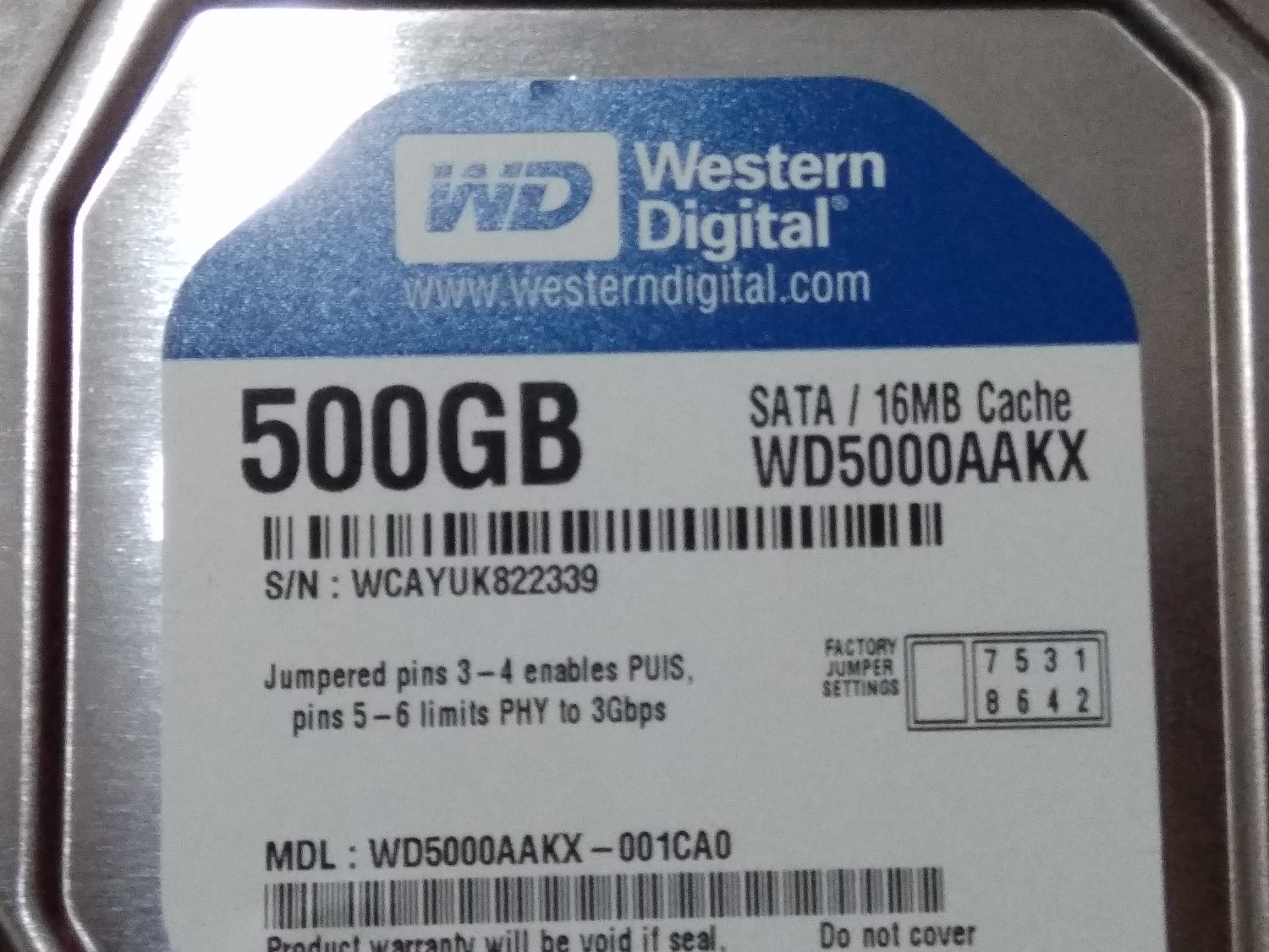WD/Î÷²¿Êý¾Ý WD5000AAKX500G¶þÊǪ̈ʽ»úеӲÅÌ