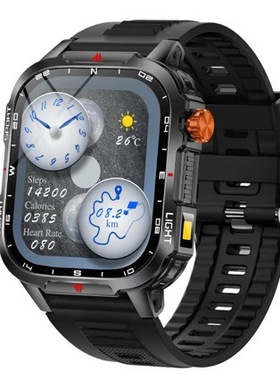 新款户外智能手表1100mAh大电池运动计步测心率IP68防水指南针LED