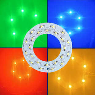 led大功率彩色灯板盘喷泉草坪地埋庭院灯芯圆环形红蓝绿金黄光源
