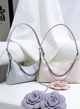 稻草人女包2026春季新款休闲链条糖果色腋下链条单肩斜挎腋下方包