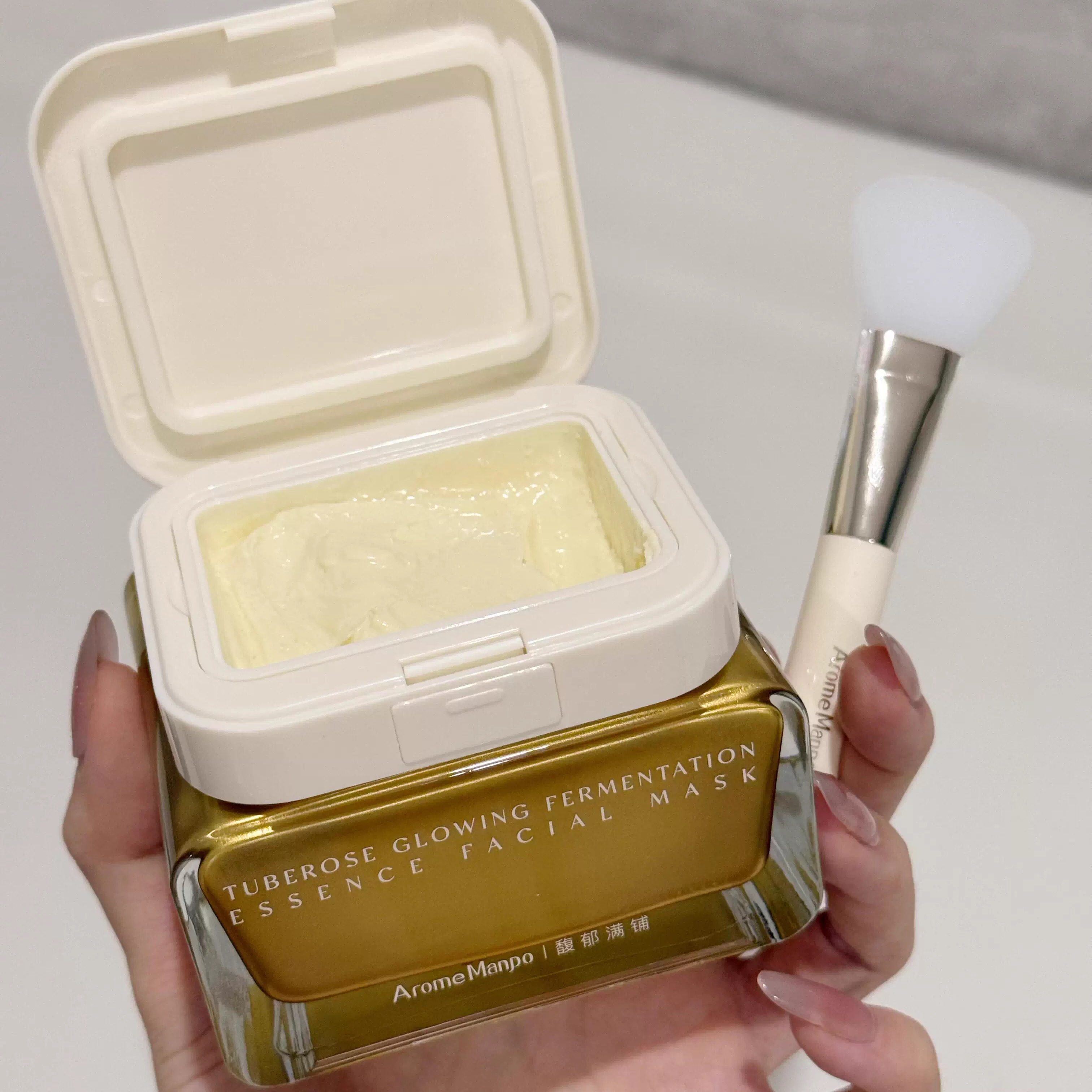 馥郁满铺晚香玉光感发酵涂抹面膜大金砖油基面膜修护滋润改善熬夜