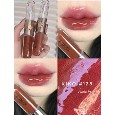 KIKO双头唇釉唇蜜103口红镜面水光奶茶色透明玻璃唇彩滋润自然