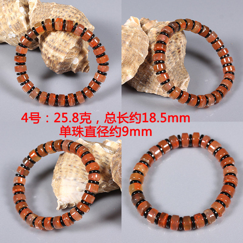 얼음 부동 불꽃 패턴 천연 LIANGSHAN 남부 붉은 마노 둥근 구슬 쌀 구슬 팔찌 팔찌 108 부처님 구슬 목걸이 DIY 액세서리