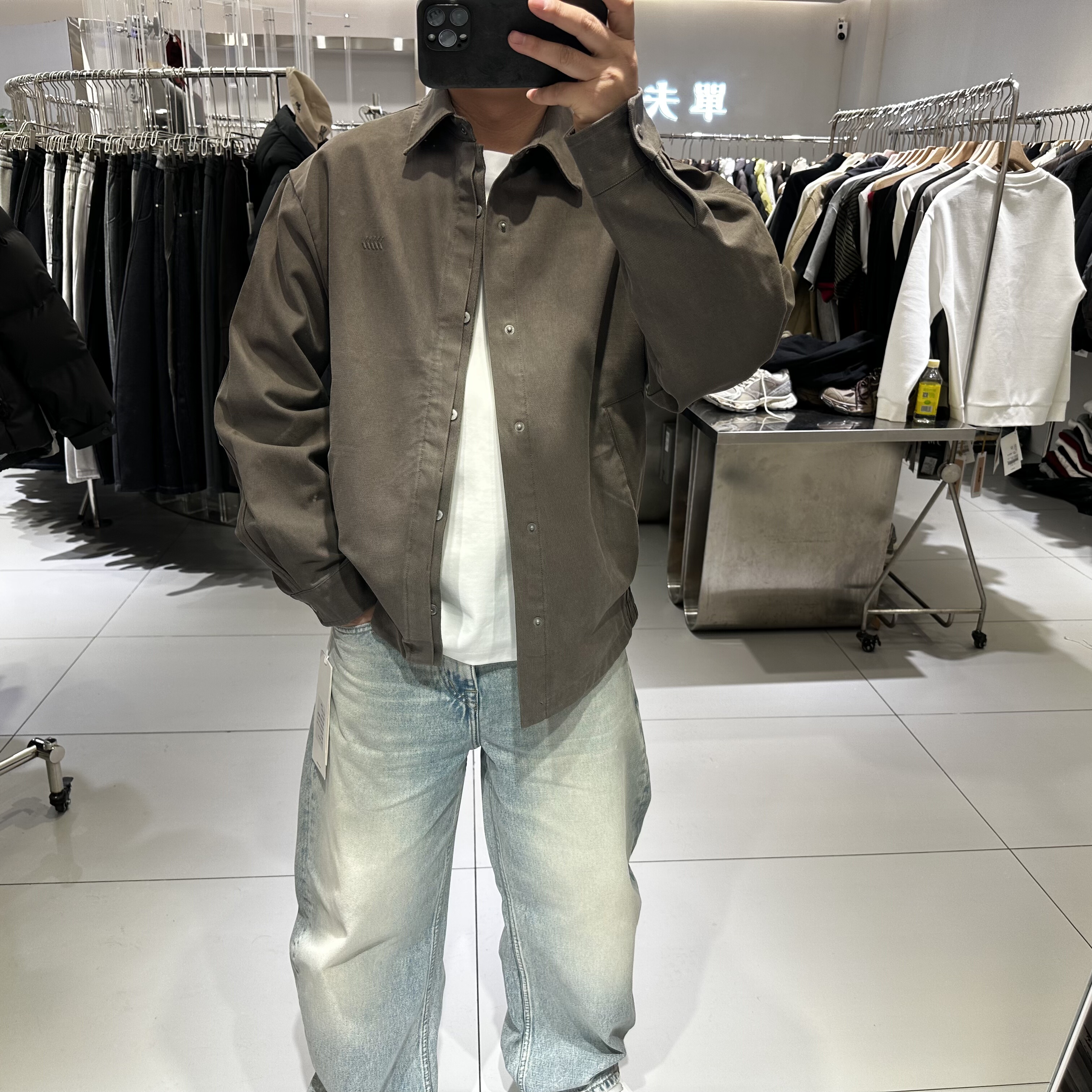 2026春季新款男士翻领衬衫夹克外套宽松休闲简约纯色上衣青年小众,男装,夹克,淘宝优惠券,粉丝福利购,淘宝优惠卷