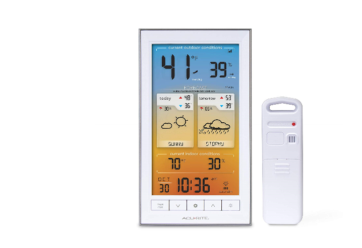 美国AcuRite 01202M无线彩色气象站室内室外温度警报天气预报WiFi