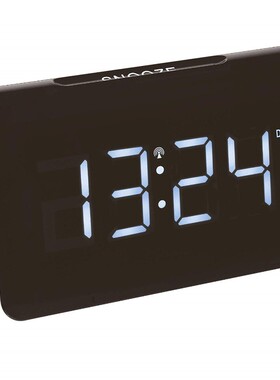 德国TFA Dostmann桌面数字时钟贪睡闹钟大显示屏LED现代白色字体