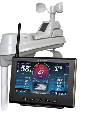 美国AcuRite 01535M天气预报器5合1气象站温度湿度计风速风向气压