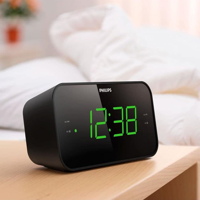 Philips飞利浦TAR3306桌面大屏幕贪睡闹钟床头钟收音机大数字时钟