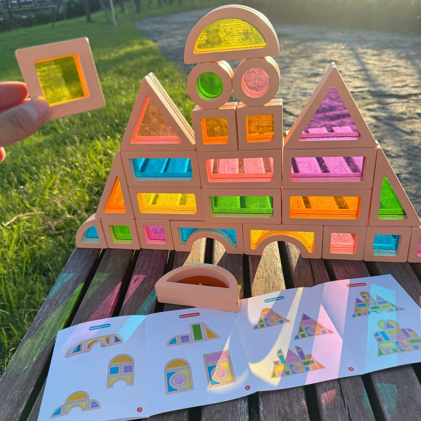 亚克力透光积木色彩视觉感官