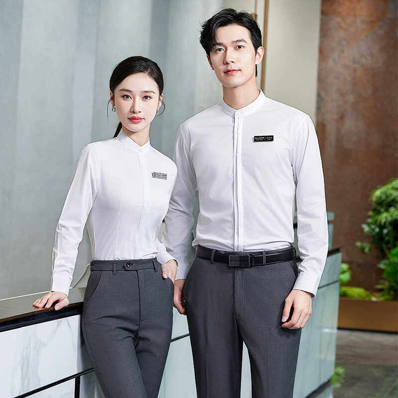 酒店服务员工作服长袖西餐饮快餐饭店火锅店咖啡厅工装制服秋装