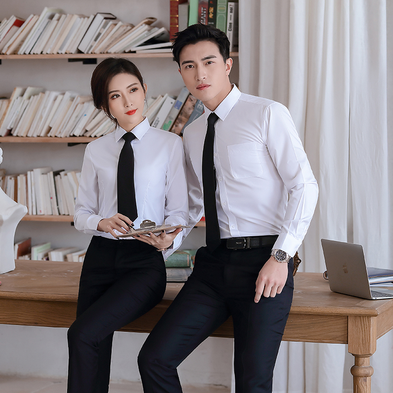 男女同款职业装银行长袖衬衫