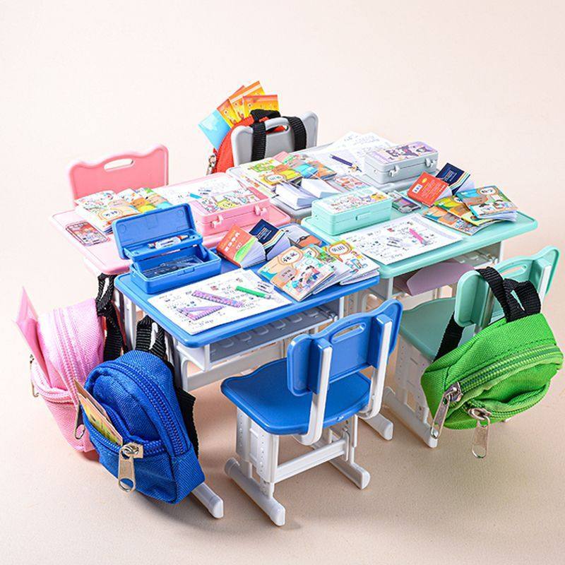 微缩迷你学习桌子学校教室过家家玩具套装儿童女孩学习桌椅书包,玩具/童车/益智/积木/模型,过家家玩具,淘宝优惠券,粉丝福利购,淘宝优惠卷