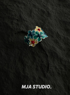 Vintage古着花朵情侣戒指