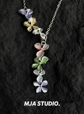 古着银杏叶项链Vintage银项链