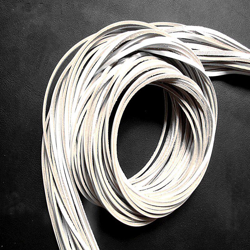 白色牛皮绳鹿皮绳羊皮绳皮条皮线diy项链吊坠吊牌牛角扣钥匙挂绳