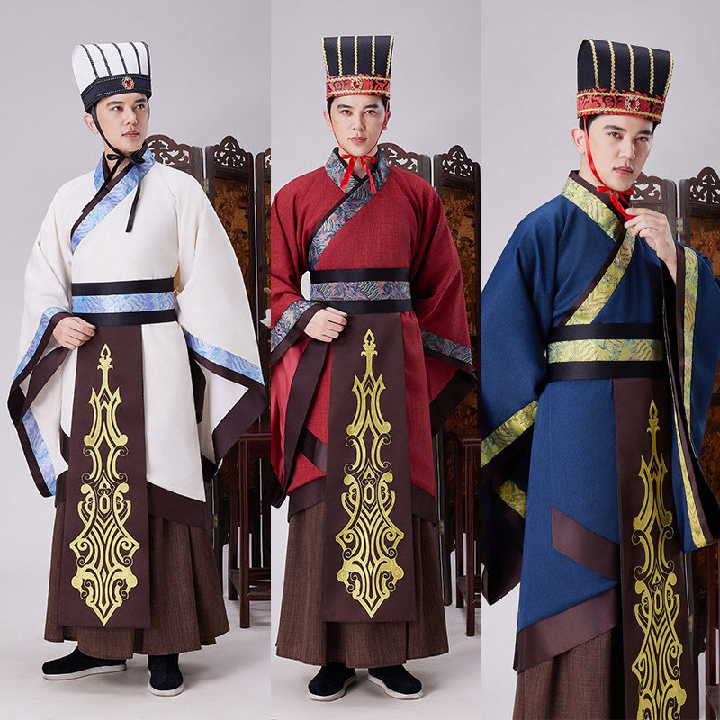 古装汉服春秋战国大臣王爷官服秦朝汉朝三国唐朝棉麻演出服装戏服