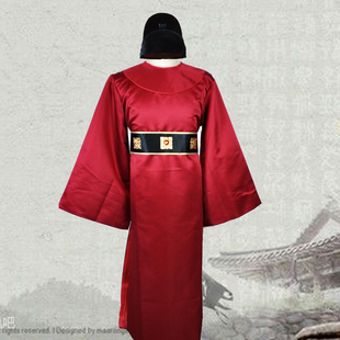 古装男汉服明朝宋朝唐朝太监宦官圆领汉服舞台演出服装戏服酒红色