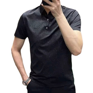 男士巨好看polo衫榜男式独特别致t恤冰丝男生欧韩货高端正肩