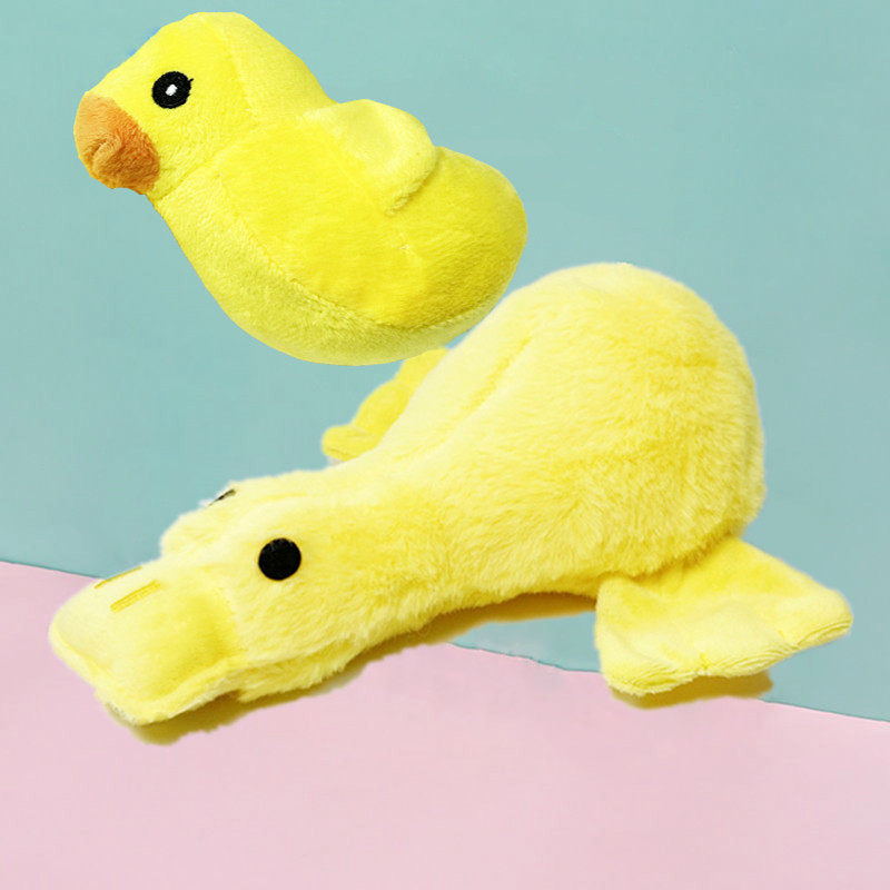 新款网红小黄鸭抖音同款小狗毛绒发声自嗨尖叫鸭磨牙啃咬宠物玩具