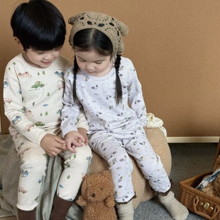 天童小野儿童家居服套装纯棉男童女童秋衣秋裤睡衣小中大童25新款
