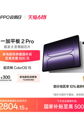 OPPO 一加平板 2 Pro 骁龙 8 至尊版芯片高刷原彩屏平板电脑官方旗舰店