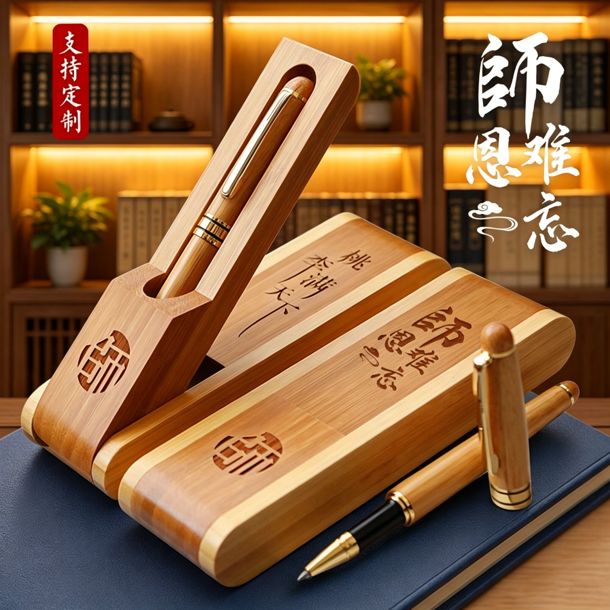 木质签字笔礼盒刻字logo赠礼物盒