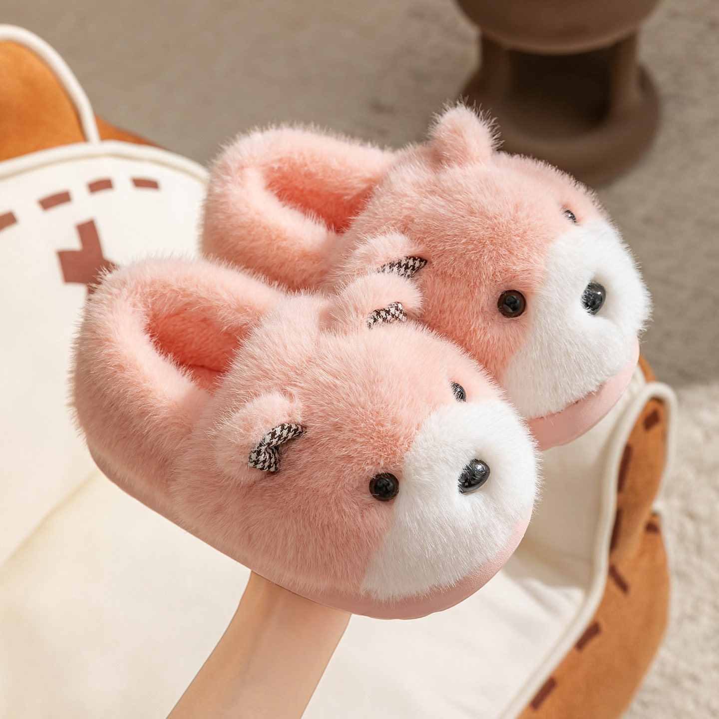 儿童棉拖鞋冬季女童包跟毛拖鞋家居加绒保暖亲子小熊女孩棉鞋,童鞋/婴儿鞋/亲子鞋,儿童棉拖鞋,淘宝优惠券,粉丝福利购,淘宝优惠卷