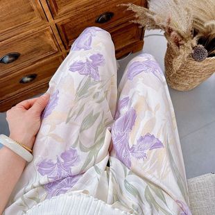 棉绸阔腿裤 薄款 防蚊裤 九分裤 夏天睡衣 纯棉绸睡裤 可外穿大码 女夏季