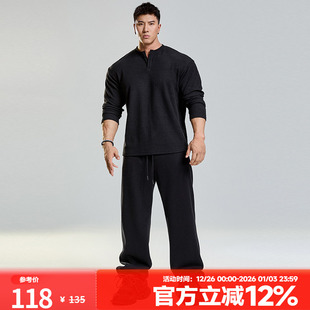 运动健身裤 男美式 470g重磅加绒宽松直筒运动长裤 MUSCLEDOG肌肉狗