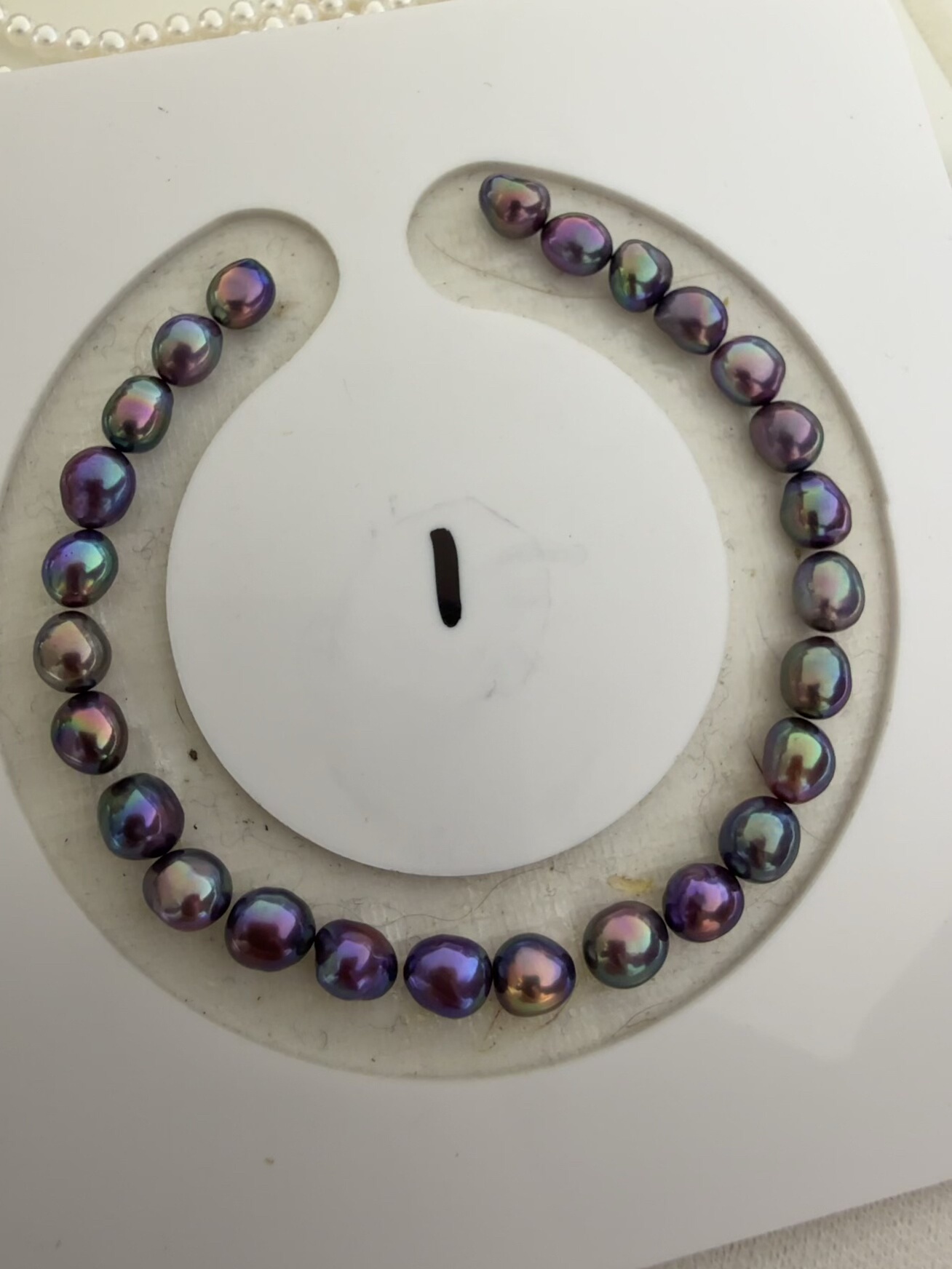 天然炫彩无核珍珠手链4-6mm紫色淡水keshi珍珠手链项链