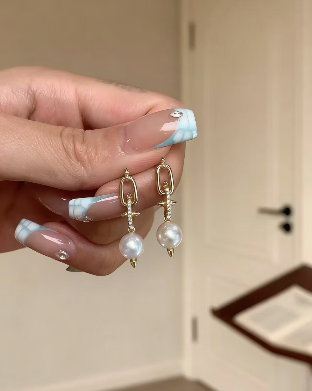 重工925银天然耳环女小众设计感高级轻奢气质耳钉天然淡水珍珠9mm,珠宝/钻石/翡翠,耳饰,淘宝优惠券,粉丝福利购,淘宝优惠卷