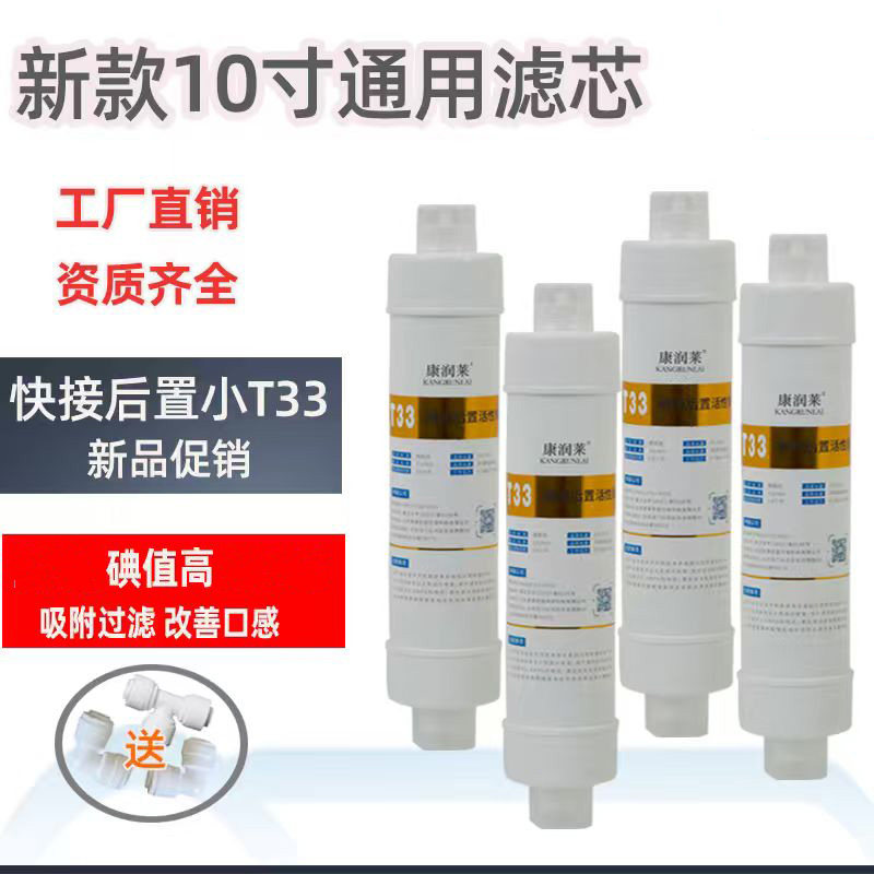 纯水机后置活性碳滤芯净水器小T33椰壳炭改善口感第五级大T33配件