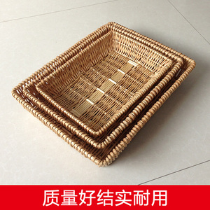 柳编收纳筐酒店干果水果蔬菜篮藤编超市商品陈列展示筐