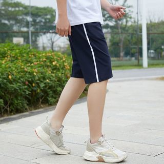 一条杠校服裤短裤学生休闲宽松夏季侧边条男女松紧运动裤跑步针织