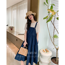 ◆AMUM孕妇装◆方糖牛仔~复古无袖连衣裙设计感减龄显瘦背带裙