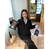 上衣阔腿裤 拼接假两件polo领针织衫 舒适系列 套装 AMUM孕妇装