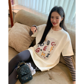 AMUM孕妇装 甜酷少女风 早春拼接袖 字母卫衣美式 宽松百搭上衣