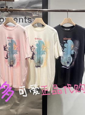 播T恤2026春BDT1YD1283新款简约印花宽松圆领短袖上衣鱼缸里的风