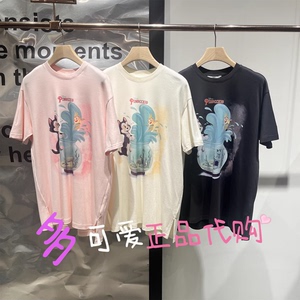 播T恤2026春BDT1YD1283新款简约印花宽松圆领短袖上衣鱼缸里的风