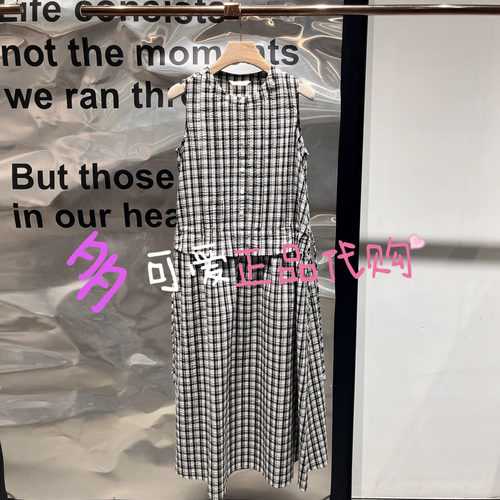 播连衣裙2026秋季BDT8LD3652新款复古格子无袖气质A字裙夏日格调