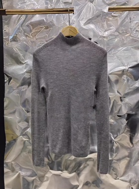 播针织衫2026春季BDR4SD3887新款半高领修身灰色气质打底衫我是谁